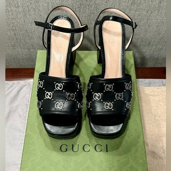 Gucci | Shoes | Womens Gg Embellished Platform Block Heel